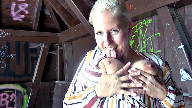 Real German lady POV fucked outdoor by sex date