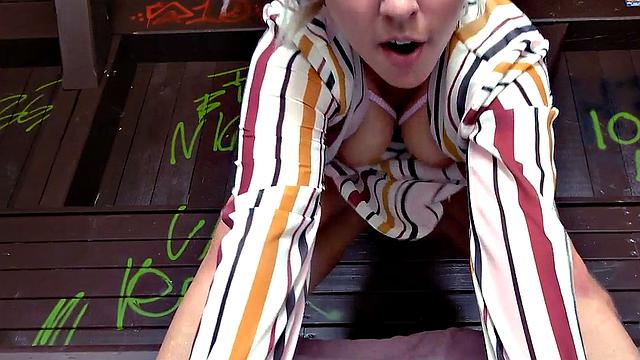 Real German lady POV fucked outdoor by sex date