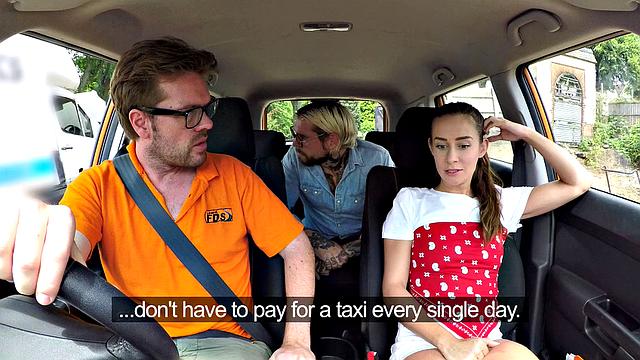 Naughty students fuck in car in secret POV action