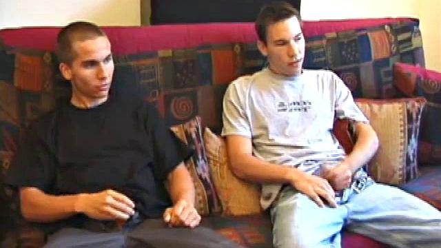 Brock Labelli and Kent Stryker jack off through their flies. Then they strip and Brock blows Kent, which turns into a sexy 69. With Kent relaxing on the couch, Brock goes to town on his buddy's cock.