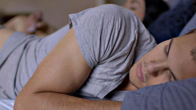 Busty TS babe with big boobs fucks guy and babe in threesome