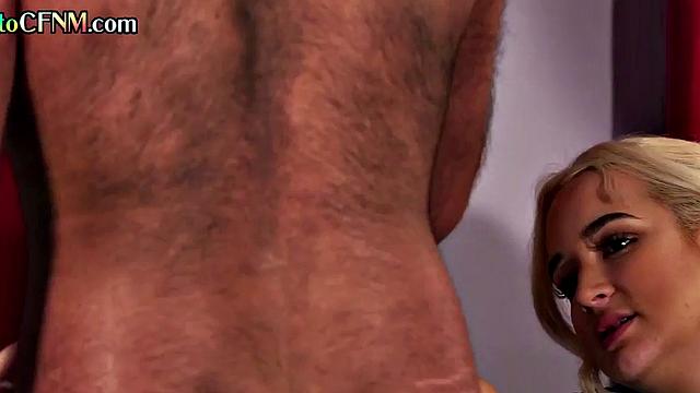 CFNM group college cheerleader HJ by British babes