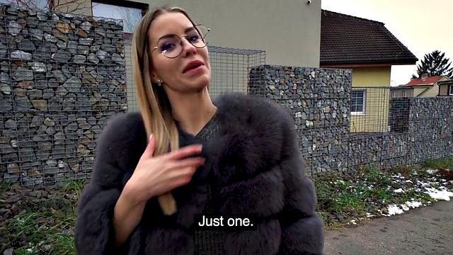 Cutie babe doggystyled in POV for money