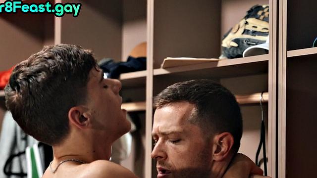 Str8 jock fucks twink in sportive locker room