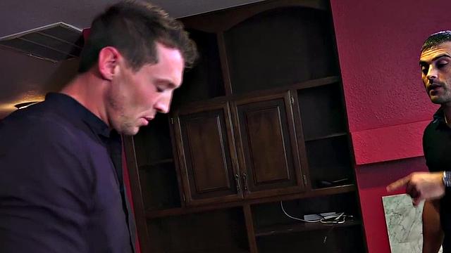 Bottom toys lover's asshole with sex toy and films him