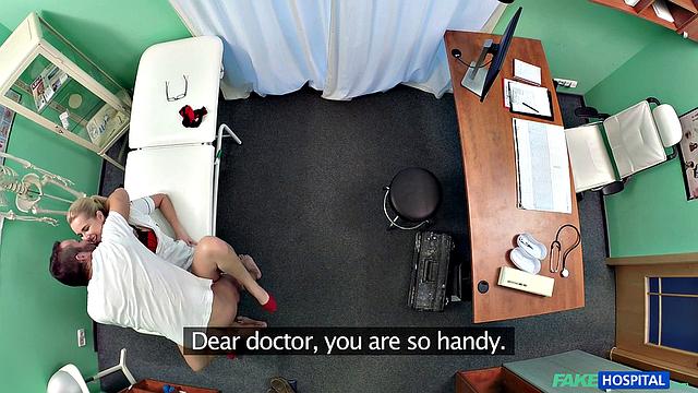 Handy man gets to bang nurse