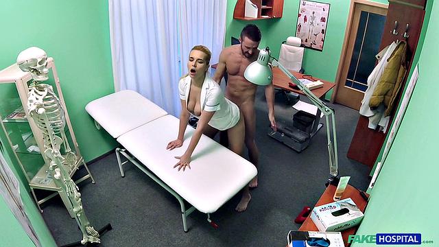 Handy man gets to bang nurse