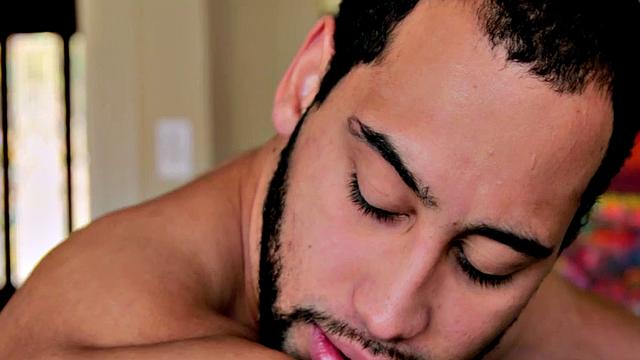 Stepbro's bareback ass-licking in living room while his girlfriend is in the room