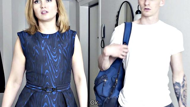 TUTOR4K. After failure on exam, boy roughly fucks attractive tutor