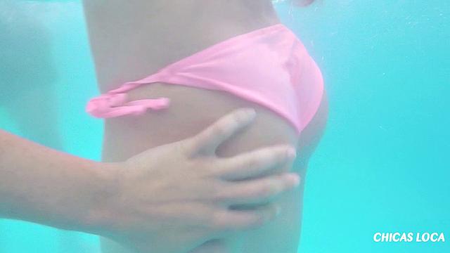 Russian teen gets a creampie by the pool