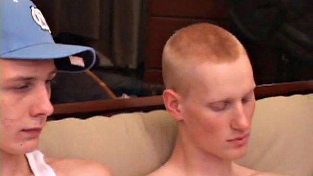 Richard, Skylerr and Kaos watch some porn, grab their crotches, before stripping naked. After passing the lube around, the horny young guys stroke their boners, and then Kaos goes down on Skylerr's cock for a while.