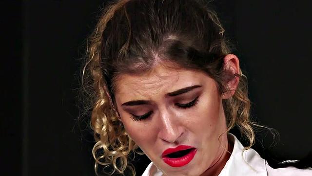 CFNM border control slut with ponytail gets her mouth and pussy stuffed in a wild 3some with a MILF