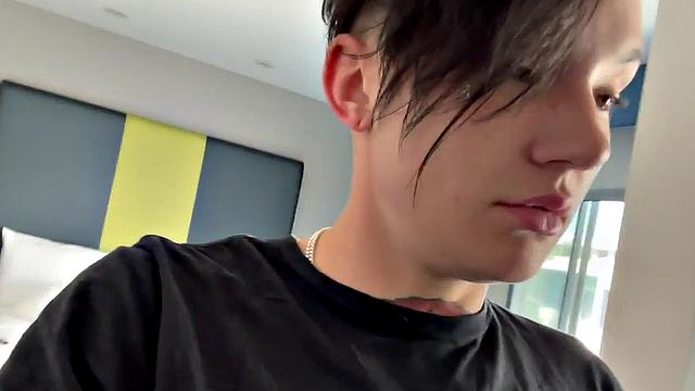 Amateur BTS les 3some pussyeating and strapon sex