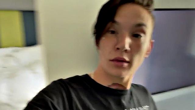 Amateur BTS les 3some pussyeating and strapon sex