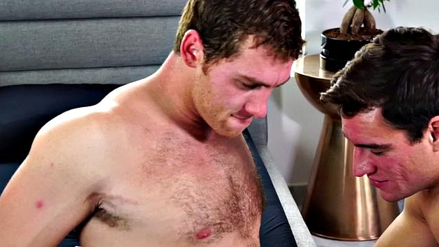 Bisexual BF fucks smallboobs GF before nailing gay asshole