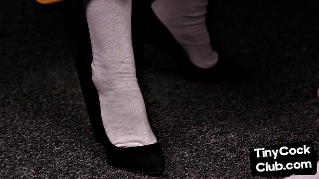 College stunning babe mocks smallcock