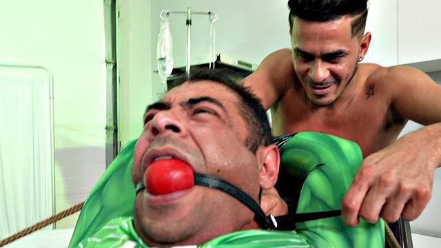 BDSM crossdresser barebacked in infirmary after machine