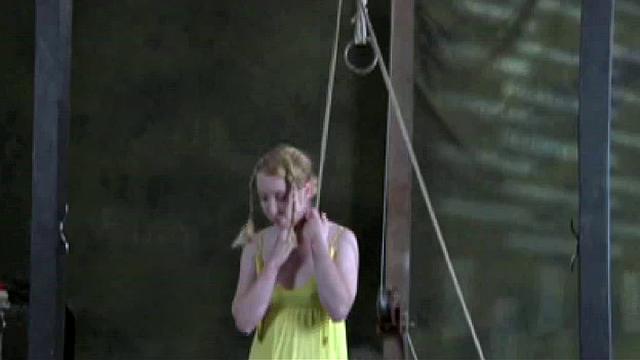 Blonde teen in the bondage video