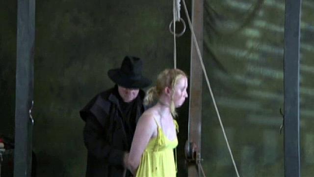 Blonde teen in the bondage video