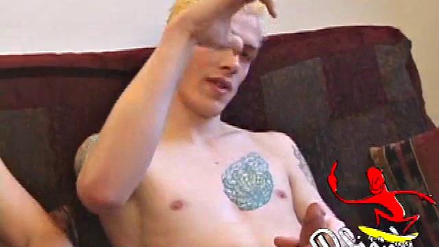 After they each work their bulge for a while, Roar is the first to lend a hand, and then a mouth. By the time they both strip and stroke side-by-side, Shane has already produced major leakage, before going down on Roar.