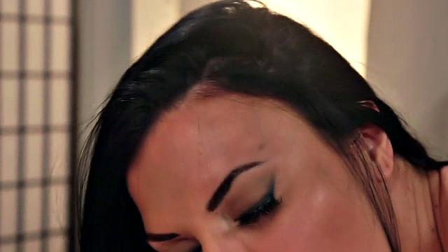 Sub yoga MILF with big boobs strapon fucked by lezdom