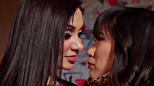 Whipping BDSM domina fucks Asian asshole with strapon