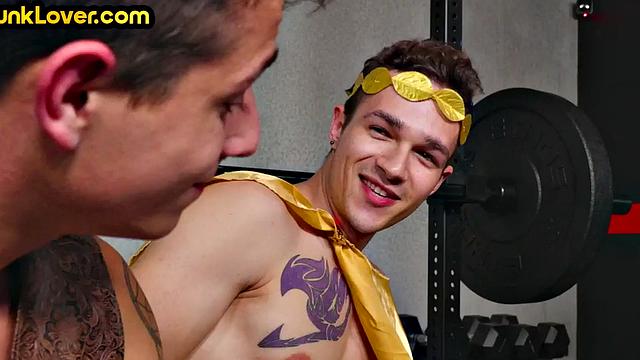 Sporty jocks in anal bareback training