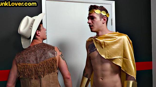 Sporty jocks in anal bareback training