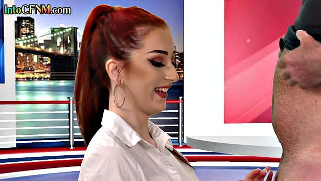 Cumthirsty babe gets facial