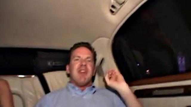 slut sucking dick in the back of car