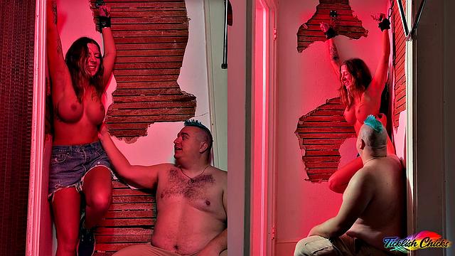 Mandy Gets Tickled Topless In The Corner