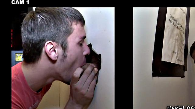 Amateur fooled into passionate gloryhole BJ