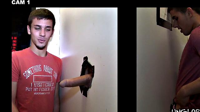 Amateur fooled into passionate gloryhole BJ