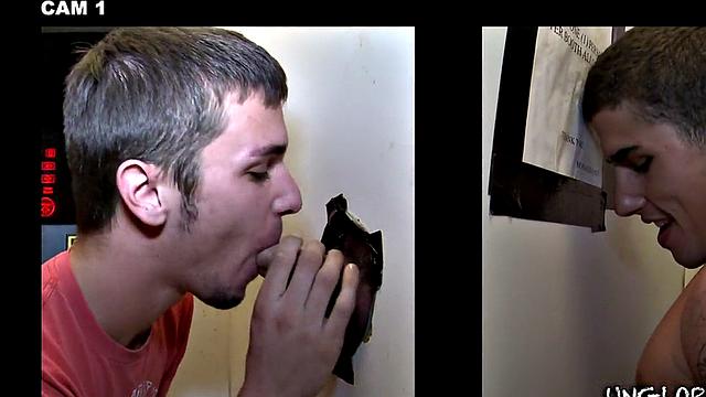 Amateur fooled into passionate gloryhole BJ