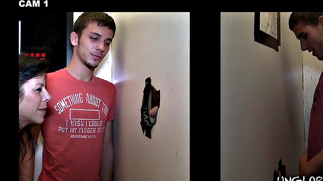 Amateur fooled into passionate gloryhole BJ