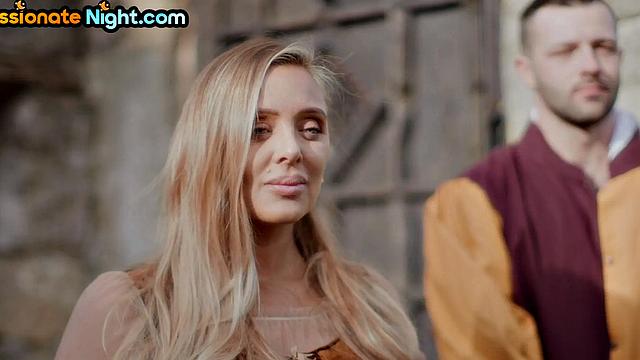 Busty elf beauty riding cock in cosplay