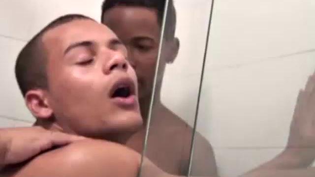 Latinos Manuel Jacques, Ruy de Sousa, and Eloi Alves hook up on the beach. When they get in the shower there's plenty of kissing and touching before the trio get down to it.