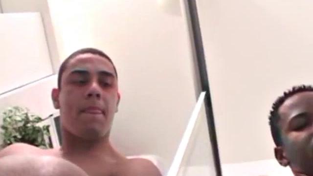 Latinos Manuel Jacques, Ruy de Sousa, and Eloi Alves hook up on the beach. When they get in the shower there's plenty of kissing and touching before the trio get down to it.