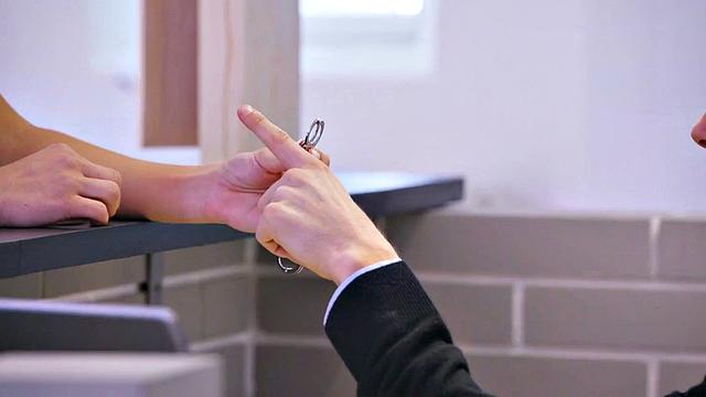 Horny blonde office girl in heels and lingerie takes hard fucking after a steamy office threesome