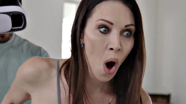 Cocksucking MILF passionately riding while dirtytalking