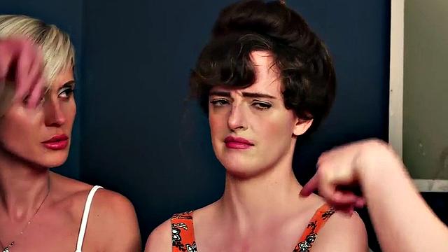 CFNM British femdoms jerk cock in group action