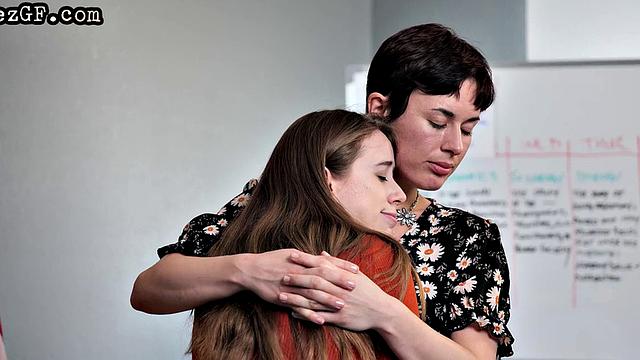 Big-titted college student pussyeaten by her teacher after class