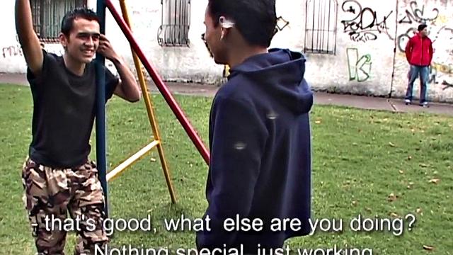 Skinny amateur Latin twink in homemade 3some