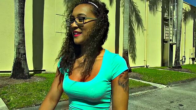 Curly-haired babe takes on a hard dicking in the bedroom with a side of doggystyle action and a tight pussy pounding