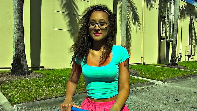 Curly-haired babe takes on a hard dicking in the bedroom with a side of doggystyle action and a tight pussy pounding