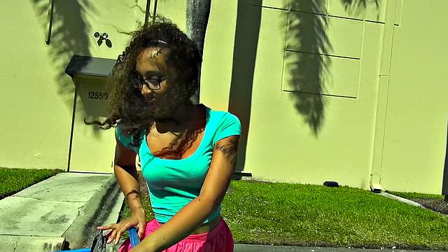 Curly-haired babe takes on a hard dicking in the bedroom with a side of doggystyle action and a tight pussy pounding