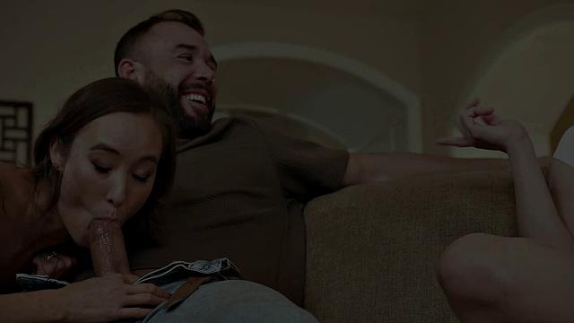 DEVILS FILM - Naughty Christie Love Deepthroats And Fucks Her Man In Front of Her Friend