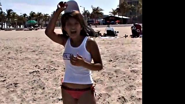 Hot BrookeSkye Wearing Lingerie Beach Bitch