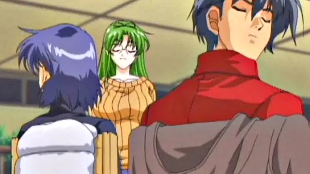 Horny hntai babe rides cock