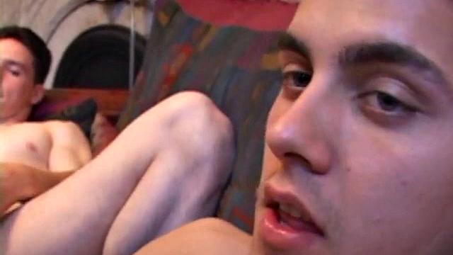 TJ Kummings and Martin Lorenzo pull out their cocks. TJ licks Martin's dick before the boys enjoy a hot exchange. TJ fucks Martin's ass.